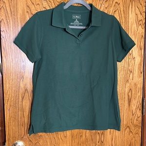 Forest green cotton polo shirt